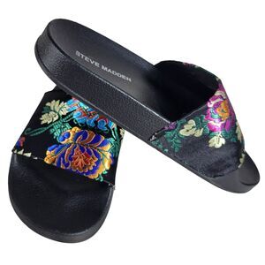 Steve Madden Black Multicolor SUNSTRUCK Women’s Slide Sandals Size 7